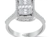 0.80 Ct Modern Tasarım Baget Kare Tektaş Yüzük