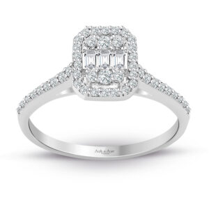 0.34 Ct. Modern Tasarım Baget Kare Tektaş Yüzük