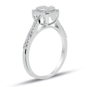 Modern Tasarım 0.40 Ct Baget Kare Tektaş Yüzük