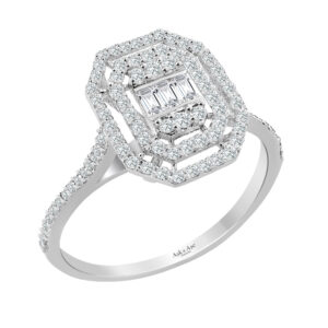 0.45 Ct Modern Tasarım Baget Kare Tektaş Yüzük