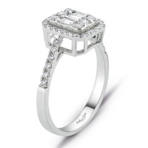 0.60 Ct Modern Tasarım Baget Kare Tektaş Yüzük