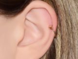 Altın Tragus Kalpli Kıkırdak Küpe
