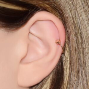 Altın Tragus Kalpli Kıkırdak Küpe