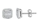 Modern Tasarım 0.50 Ct Baget Kare Tektaş Küpe