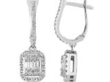 Modern Tasarım 0.65 Ct Baget Kare Tektaş Küpe