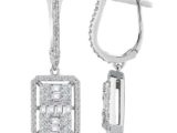 Modern Tasarım 1.22 Ct Baget Kare Tektaş Küpe
