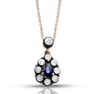 Safir Elmas Damla Kolye