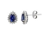 Pırlantalı Safir Küpe