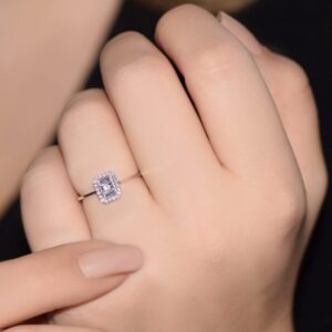 0.09 Ct Modern Tasarım Pırlanta Baget Yüzük