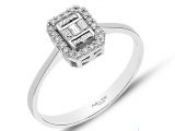 0.09 Ct Modern Tasarım Pırlanta Baget Yüzük