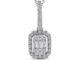 Modern Tasarım 0.25 Ct Baget Kare Tektaş Kolye