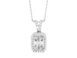 Modern Tasarım 0.32 Ct Baget Kare Tektaş Kolye
