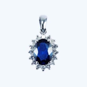 1.21 CT Pırlanta Safir Kolye