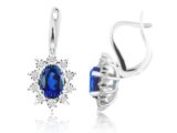 Safir Pırlantalı Küpe