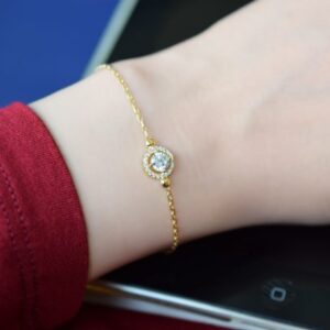 Taşlı Swarovski Altın Bileklik