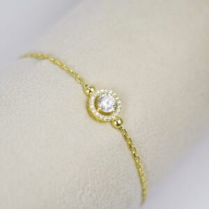 Taşlı Swarovski Altın Bileklik