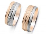 Mat Model Rose Beyaz Çift Alyans 14 Ayar