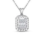 0.15 Ct. Modern Tasarım Baget Kare Tektaş Kolye