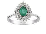 0.45 Ct Pırlantalı Zümrüt Yüzük