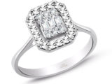 0.15 Ct. Modern Tasarım Baget Kare Tektaş Yüzük
