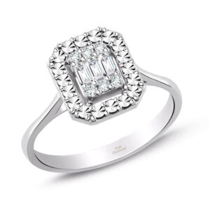 0.15 Ct. Modern Tasarım Baget Kare Tektaş Yüzük