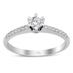 0.35 Ct Tektaş Pırlanta Yüzük 6 Tırnaklı