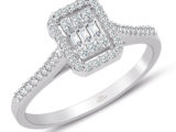 0.32 Ct Modern Tasarım Baget Kare Tektaş Yüzük