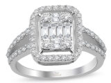 0.85 Ct Baget Pırlanta Modern Tasarım Yüzük