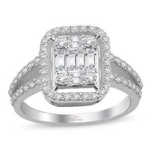 0.85 Ct Baget Pırlanta Modern Tasarım Yüzük