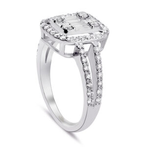 0.85 Ct Baget Pırlanta Modern Tasarım Yüzük