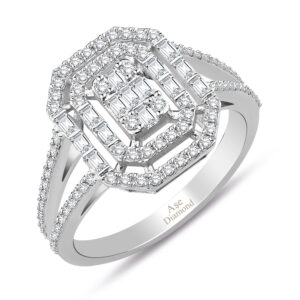 0.75 Ct Modern Tasarım Baget Kare Tektaş Yüzük