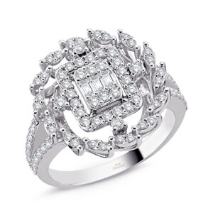 0.80 Ct Baget Pırlanta Modern Tasarım Yüzük