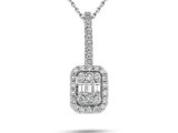 Modern Tasarım 0.22 Ct Baget Kare Tektaş Kolye