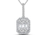 Modern Tasarım 0.75 Ct Baget Kare Tektaş Kolye