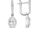 Pırlantalı Beyaz Topaz Küpe