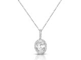 Pırlantalı Beyaz Topaz Kolye