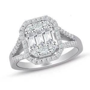 0.80 Ct Modern Tasarım Baget Pırlanta Yüzük