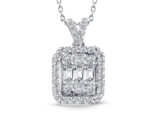 Modern Tasarım 0.45 Ct Baget Kare Tektaş Kolye