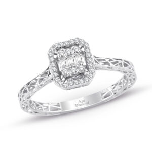0.17 Ct. Modern Tasarım Baget Pırlanta Yüzük