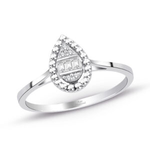 0.06 Ct. Modern Tasarım Baget Pırlanta Yüzük