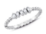 0.13 Ct. Modern Tasarım Baget Pırlanta Yüzük