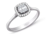Modern Tasarım 0.08 Ct Baget Kare Tektaş Yüzük