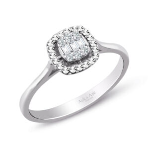 Modern Tasarım 0.08 Ct Baget Kare Tektaş Yüzük