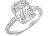 0.72 Ct Baget Pırlanta Modern Tasarım Yüzük