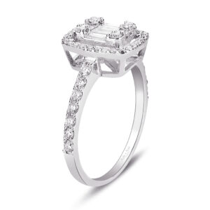 0.72 Ct Baget Pırlanta Modern Tasarım Yüzük
