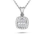 Modern Tasarım 0.08 Ct Baget Kare Tektaş Kolye