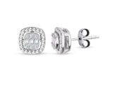 Modern Tasarım 0.16 Ct Baget Kare Tektaş Küpe