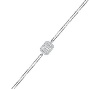 Modern Tasarım 0.30 Ct Baget Kare Tektaş Bileklik