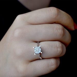 0.22 Ct. Modern Tasarım Coronet Tektaş Yüzük