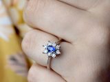 0.42 Ct.Safir Pırlanta Yüzük